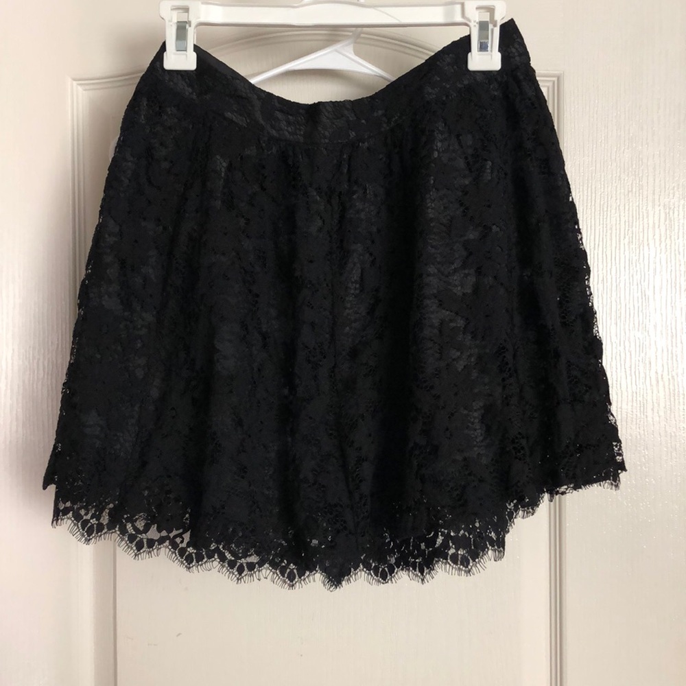 Black lace skirt.